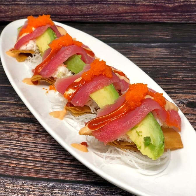 Sushi Pizza at Ikeda Japanese Dining, Huntington Beach
